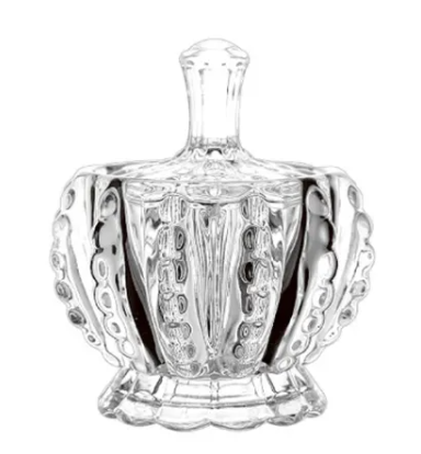 CRYSTAL CANDY / SUGAR BOWL WITH LID